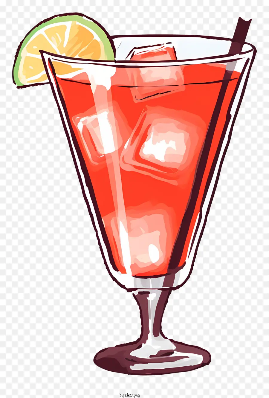 Cocktail Vermelho，Beba Com Gelo PNG