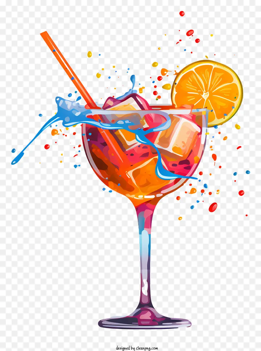 Cocktail，Salpicos Coloridos PNG