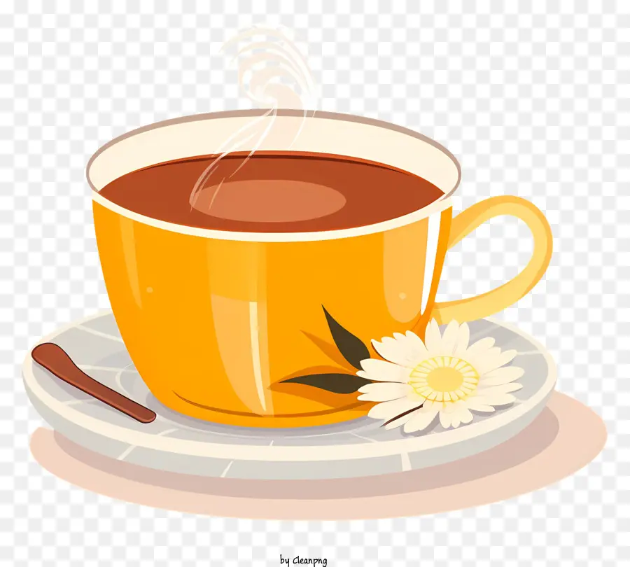 Chá Quente，Pequena Flor Branca PNG