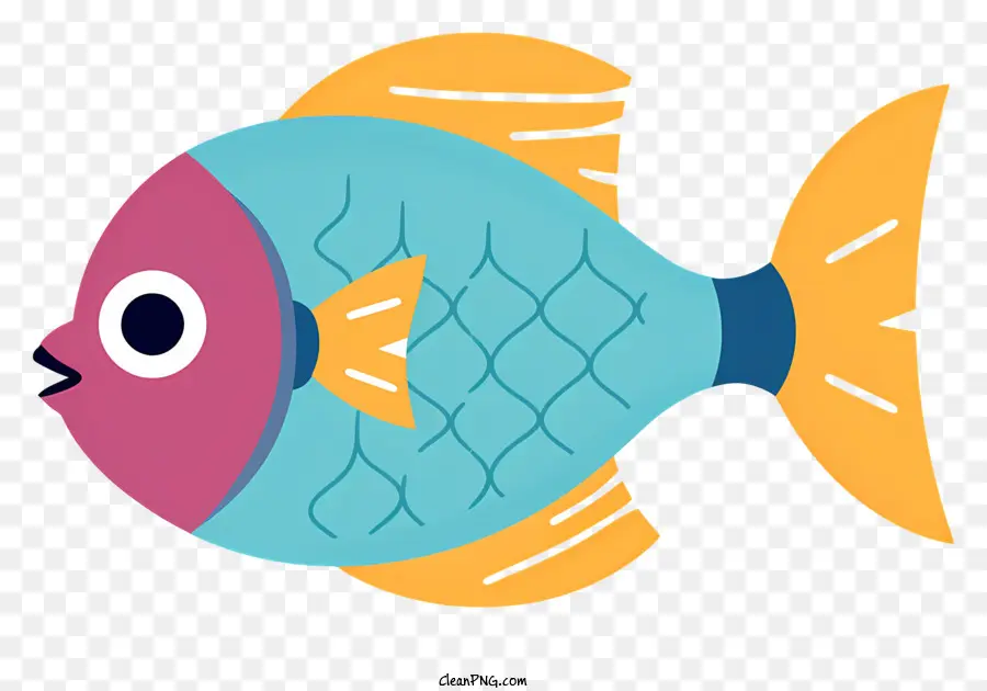 Cartoon Peixe，Peixe De Barriga Amarela PNG