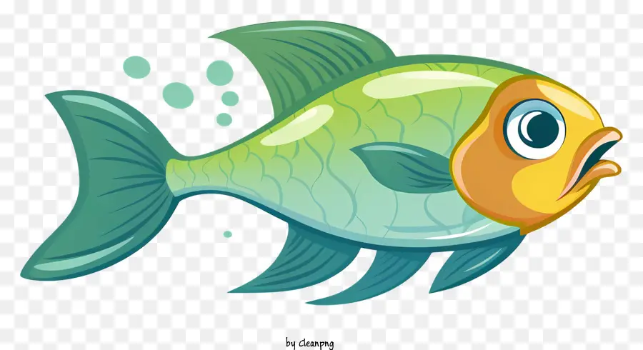 Verde Peixe，Peixe De Rabo Amarelo PNG