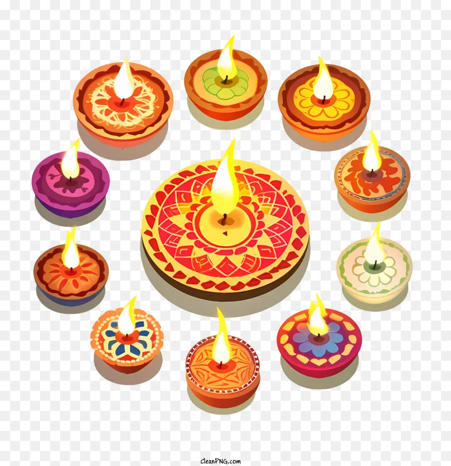 Diwali Diya，Diwali PNG