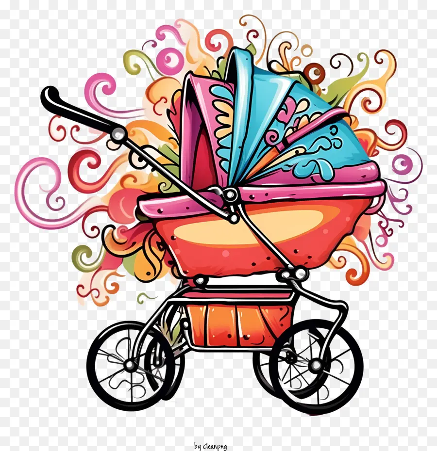 Baby Carriage，Azul Do Dossel PNG