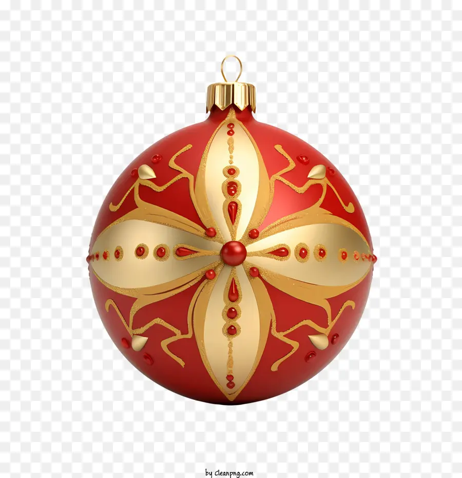 Bola De Natal，Ornamento Vermelho E Dourado PNG