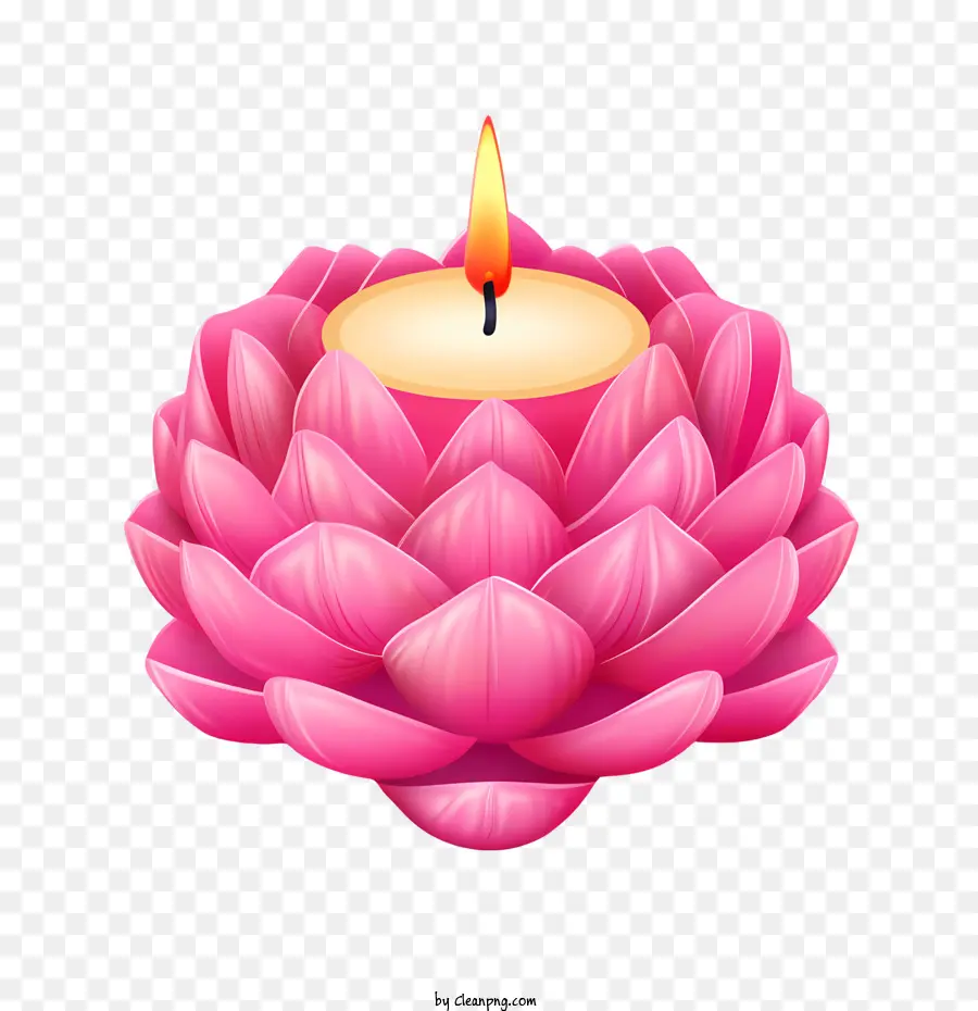 Vela Flor De Lótus，Vela Rosa PNG