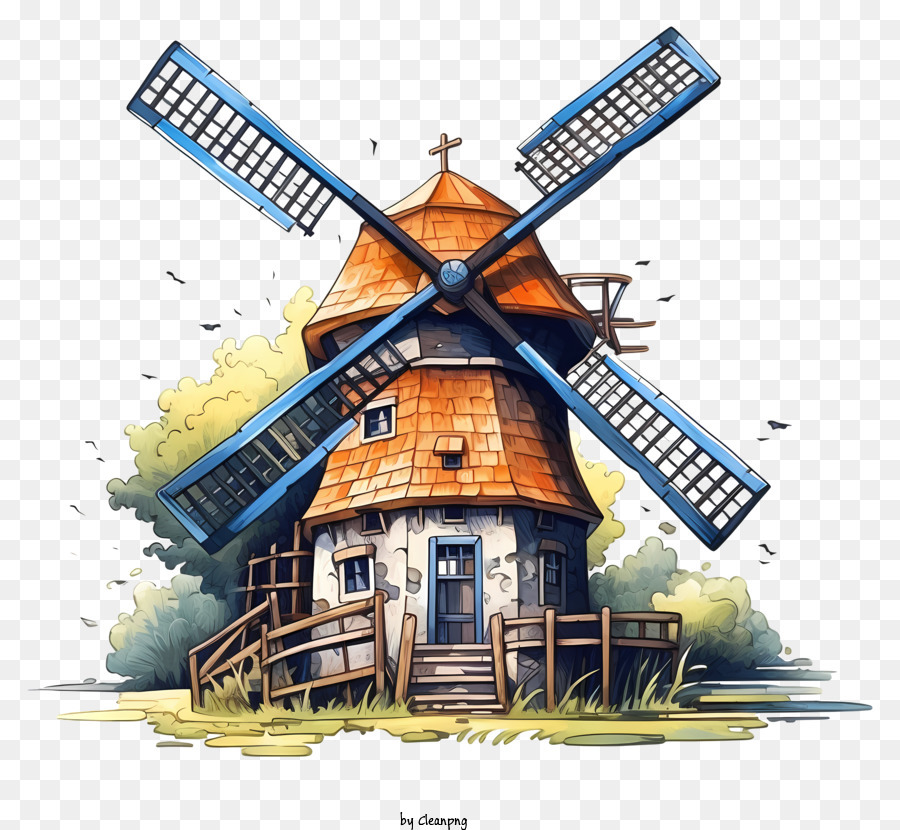 moinho de vento antigo, moinho de vento de madeira vintage