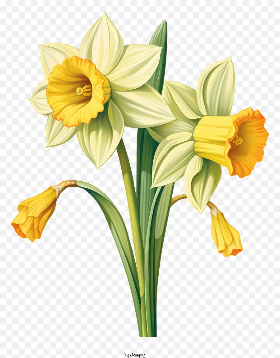 Narcissus Anão Amarelo，Flor PNG
