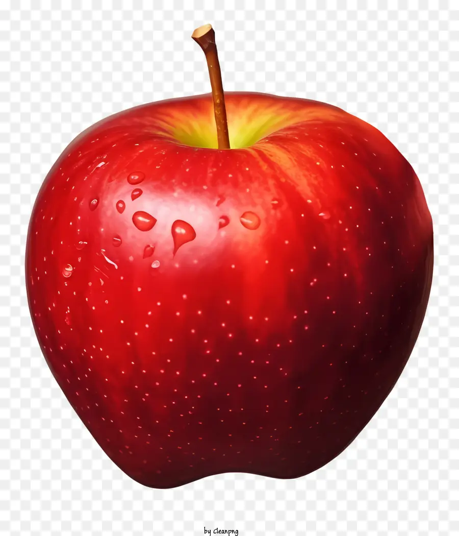 A Red Apple，As Gotas De água PNG