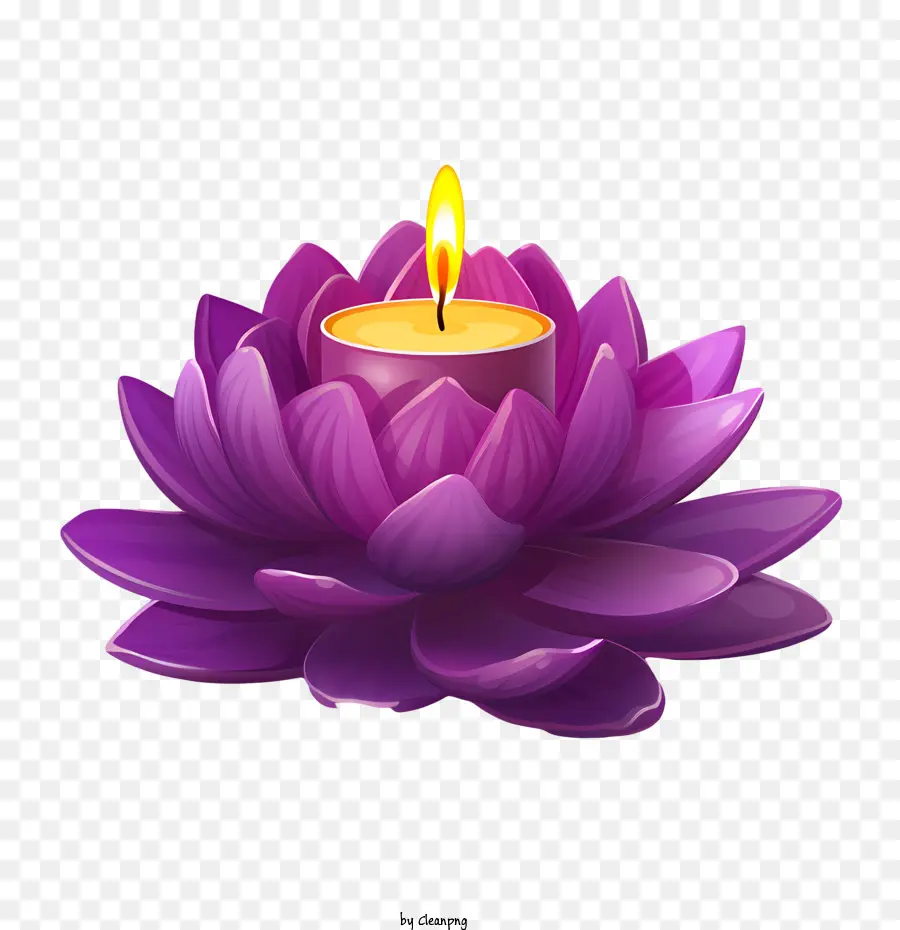 Flor De Lótus De Vela，Purple Lotus PNG