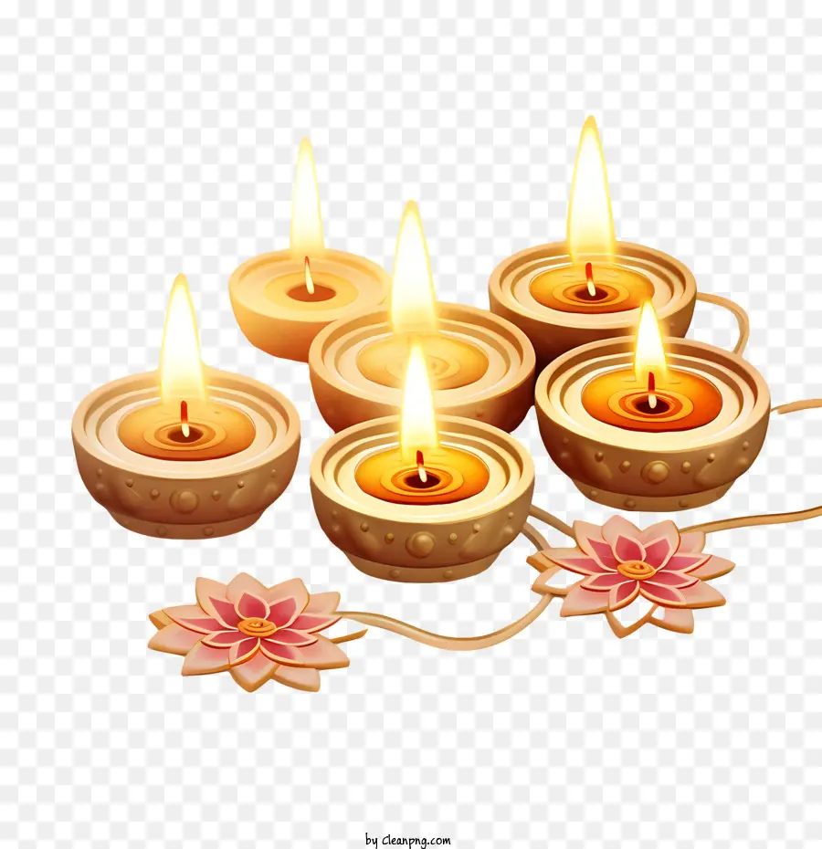 Diwali Diya，Velas PNG