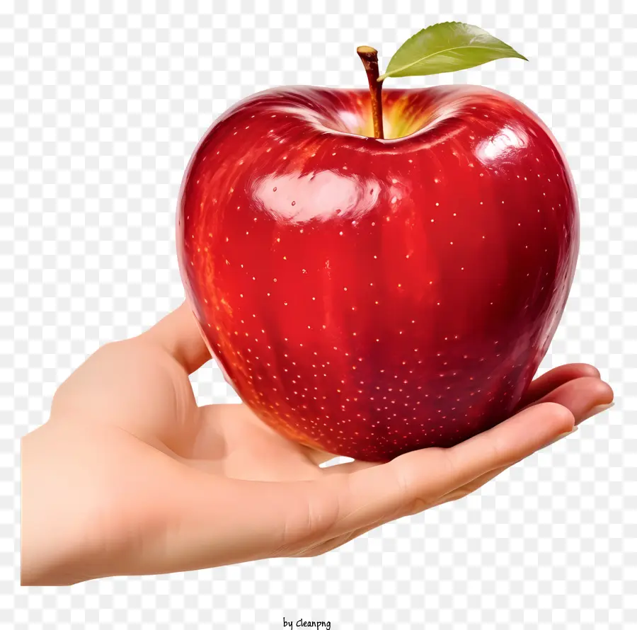 A Red Apple，Black Background PNG