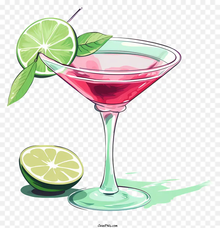 Copo De Martini，Bebida Cor De Rosa PNG
