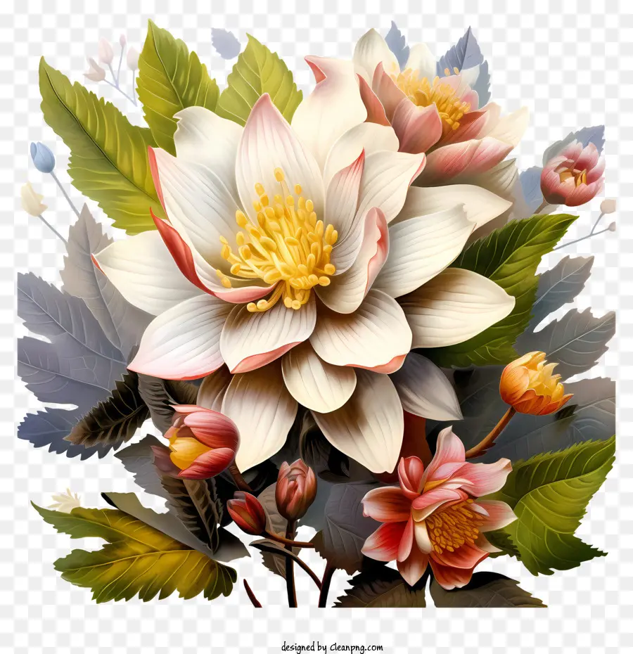 Buquê，Flores Brancas De Lótus PNG