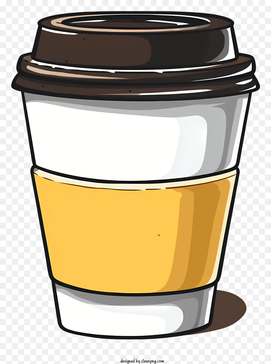 Branco Xícara De Café，Forro Amarelo PNG