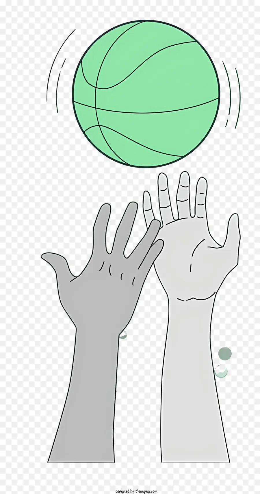 Mãos Alcançando O Basquete，Bola Verde PNG