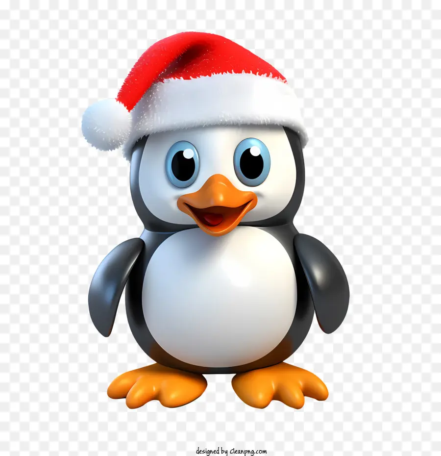 Pinguim De Natal，Pinguim Com Chapéu De Papai Noel PNG