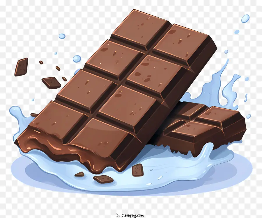 Barra De Chocolate，Respingos De Chocolate PNG