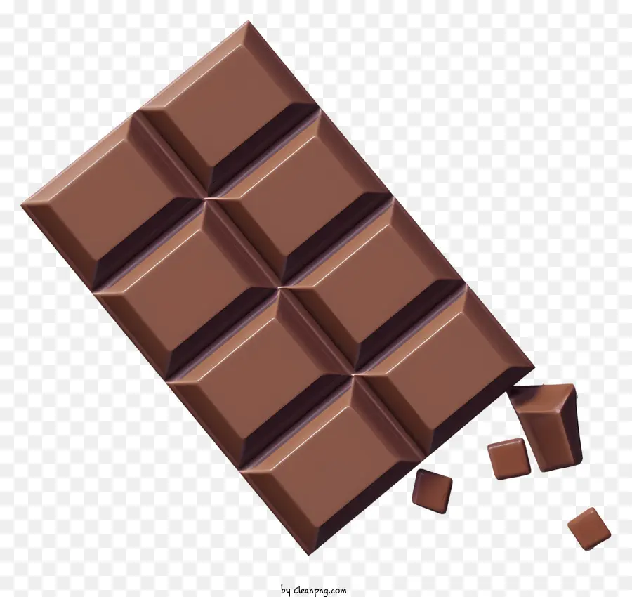 Barra De Chocolate Quebrado，Chocolate Marrom Escuro PNG