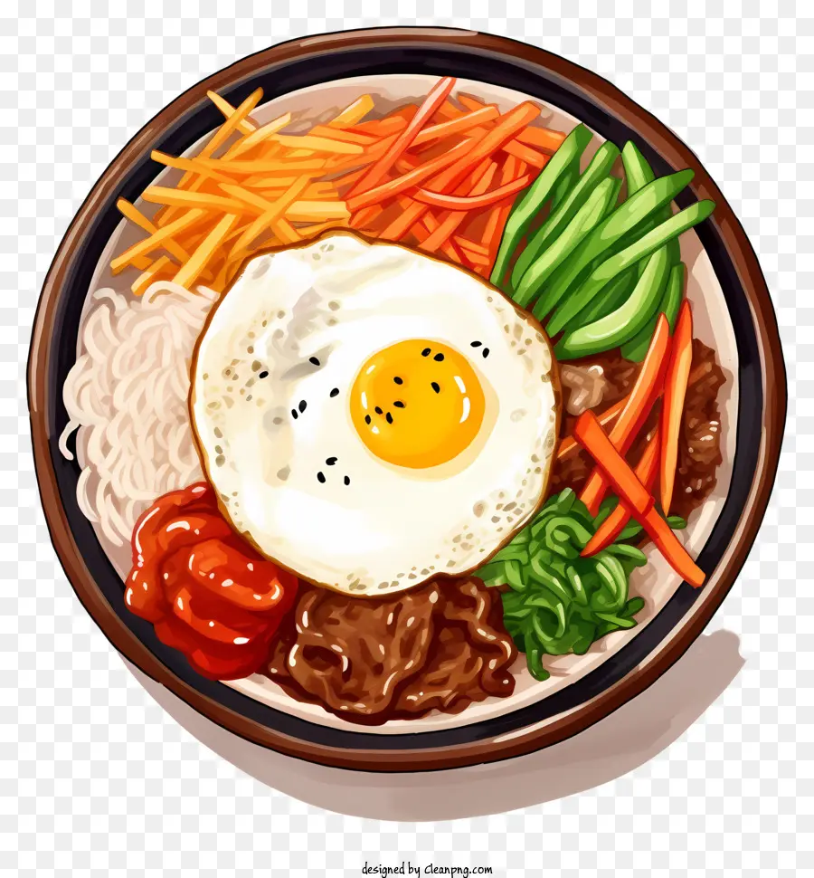 Comida Coreana，Ovo Frito PNG