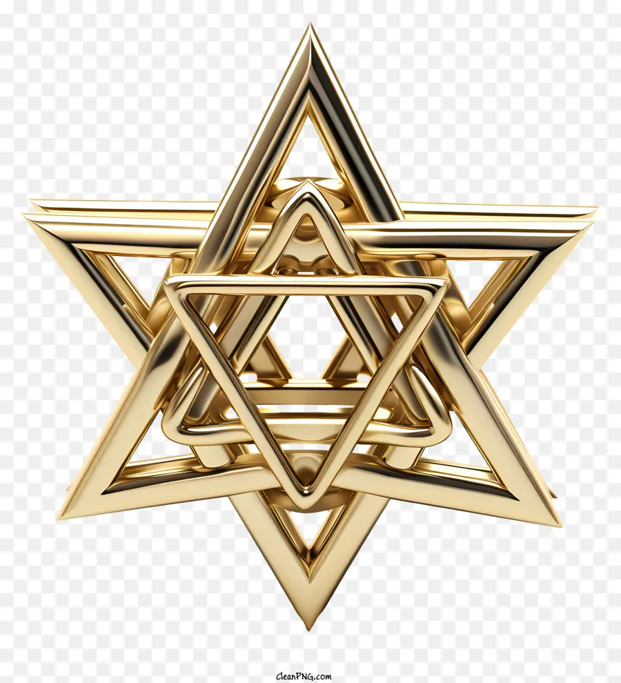 Estrela De Ouro De David，Triângulos Interligados PNG