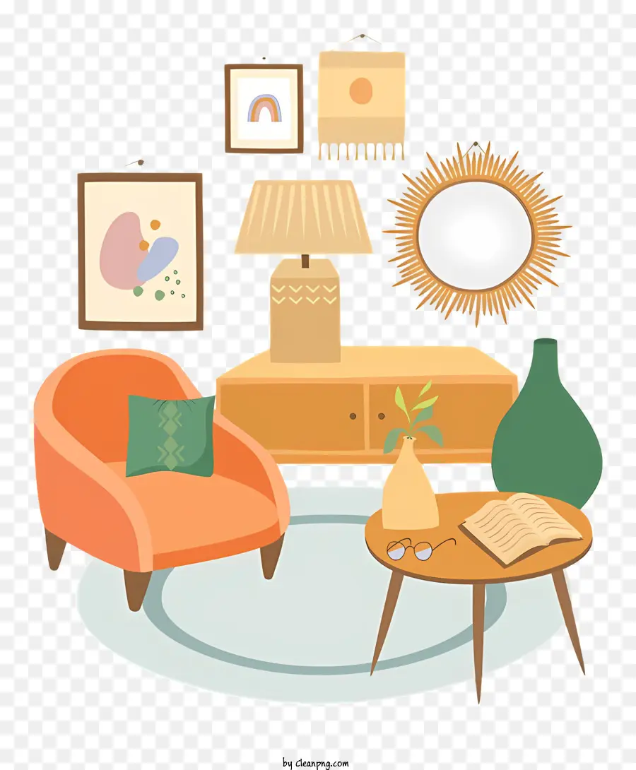 Decoração De Sala De Estar，Pequena Mesa PNG