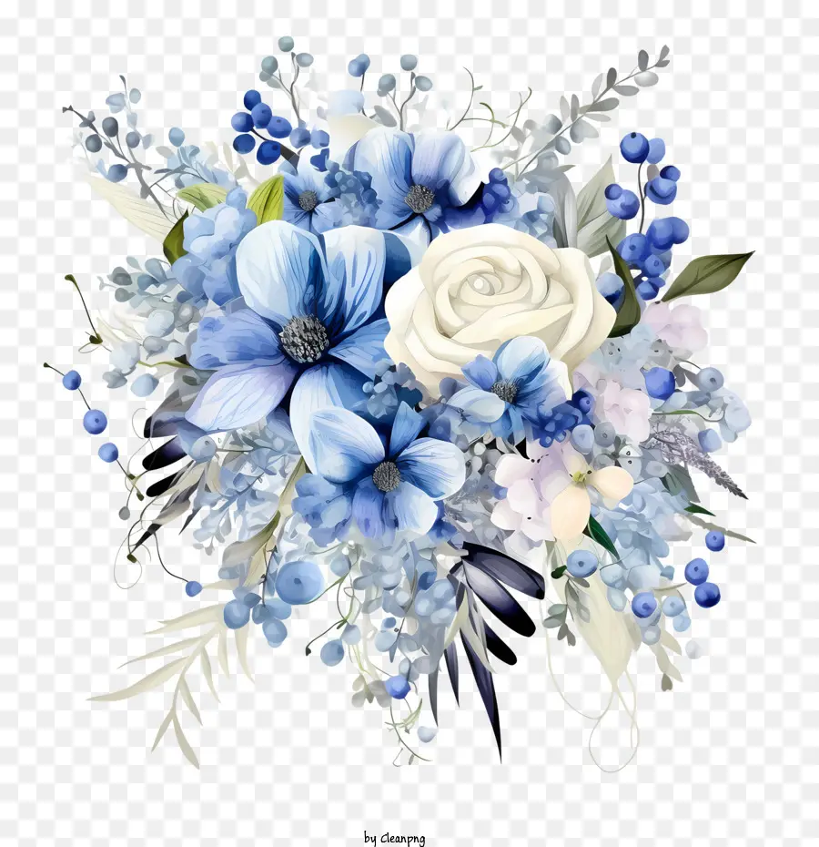 Flores Do Casamento，Azul PNG