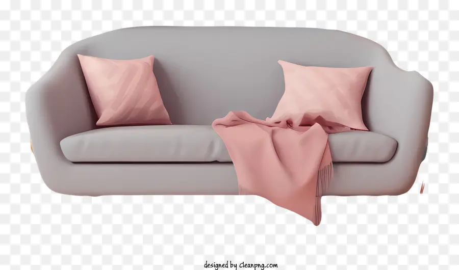 Sofá，Travesseiros Rosa PNG