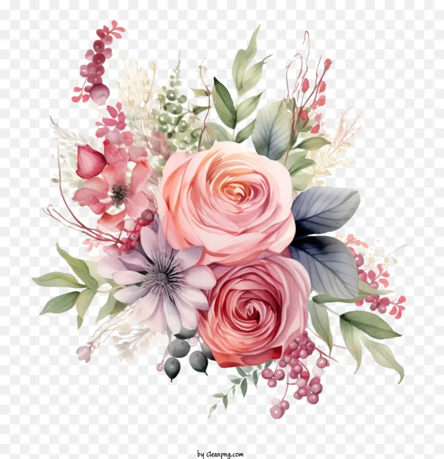 Flor Do Casamento，Rosas Cor De Rosa PNG