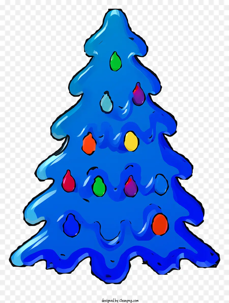 Azul árvore De Natal，Ornamentos Multicoloridos PNG