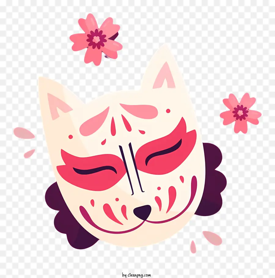 Gato Com Flores，Sorridente Gato PNG