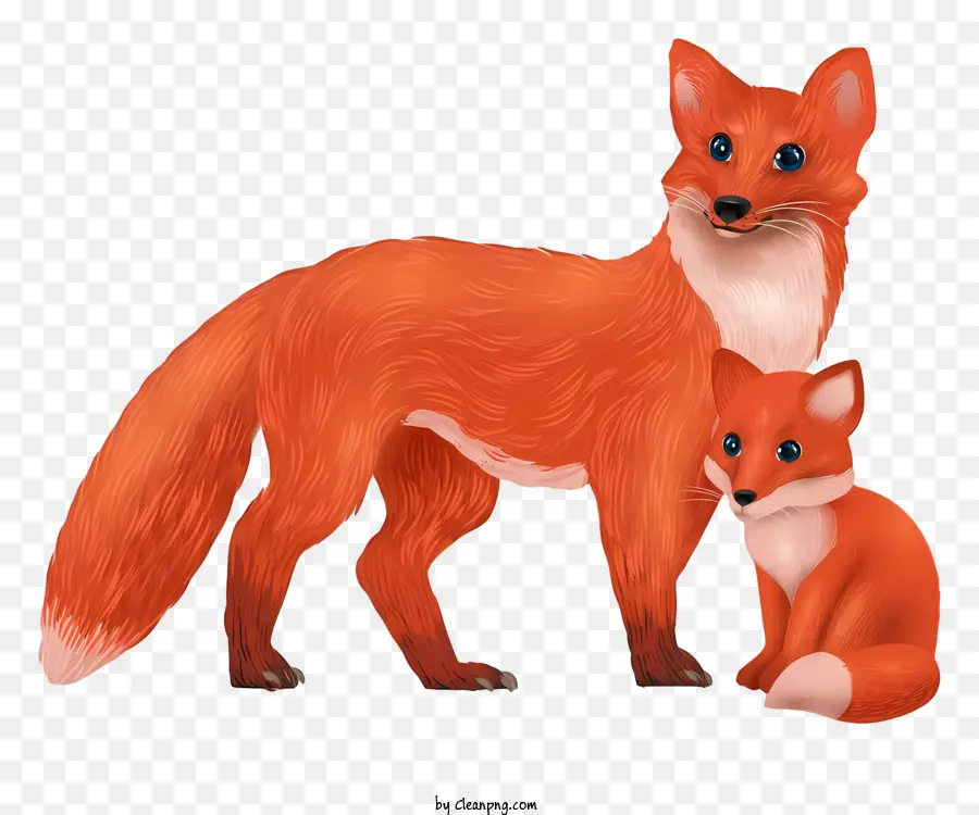 Brown Fox，Raposa E Filhote PNG