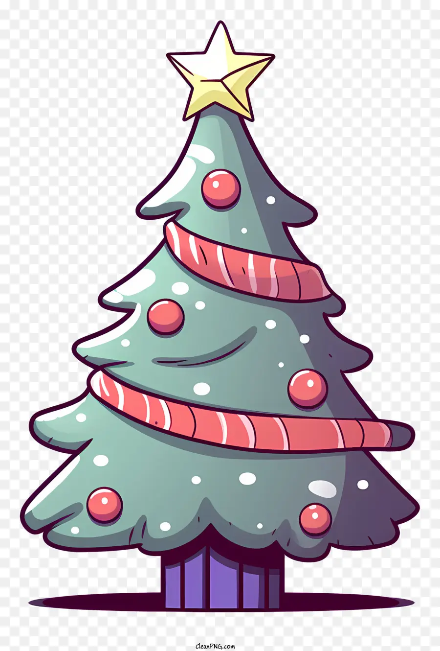 Desenho Animado Da árvore De Natal，Estrela Em Cima Da árvore De Natal PNG