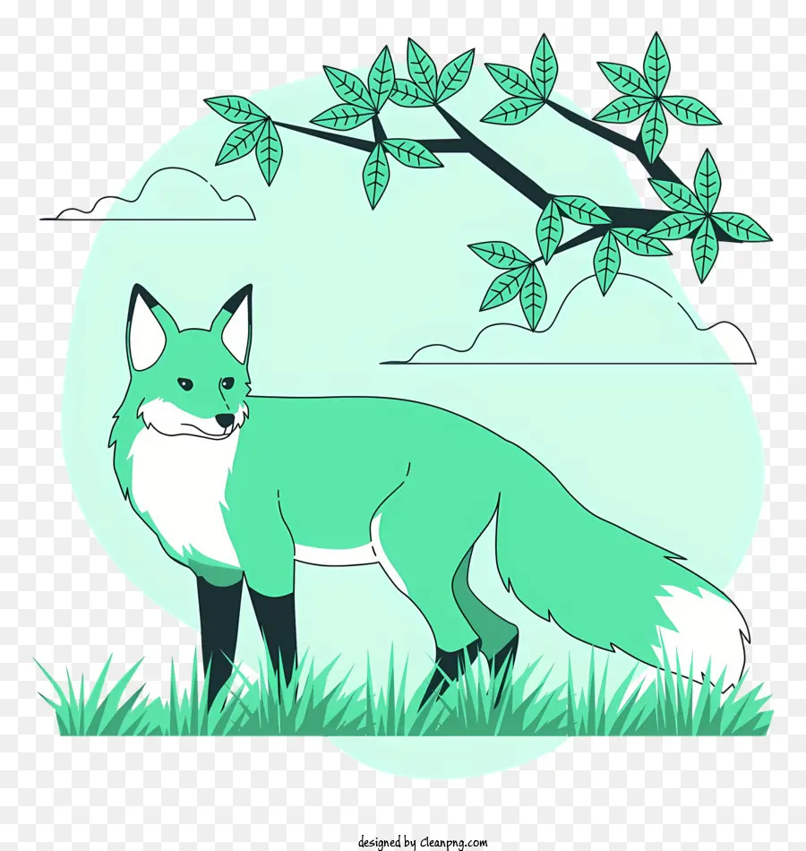 Verde Fox，Grama PNG