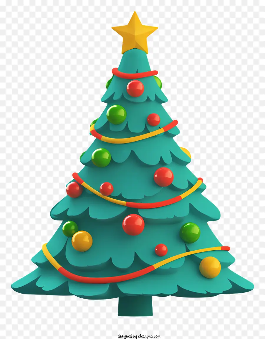 árvore De Natal，Estrela No Topo PNG