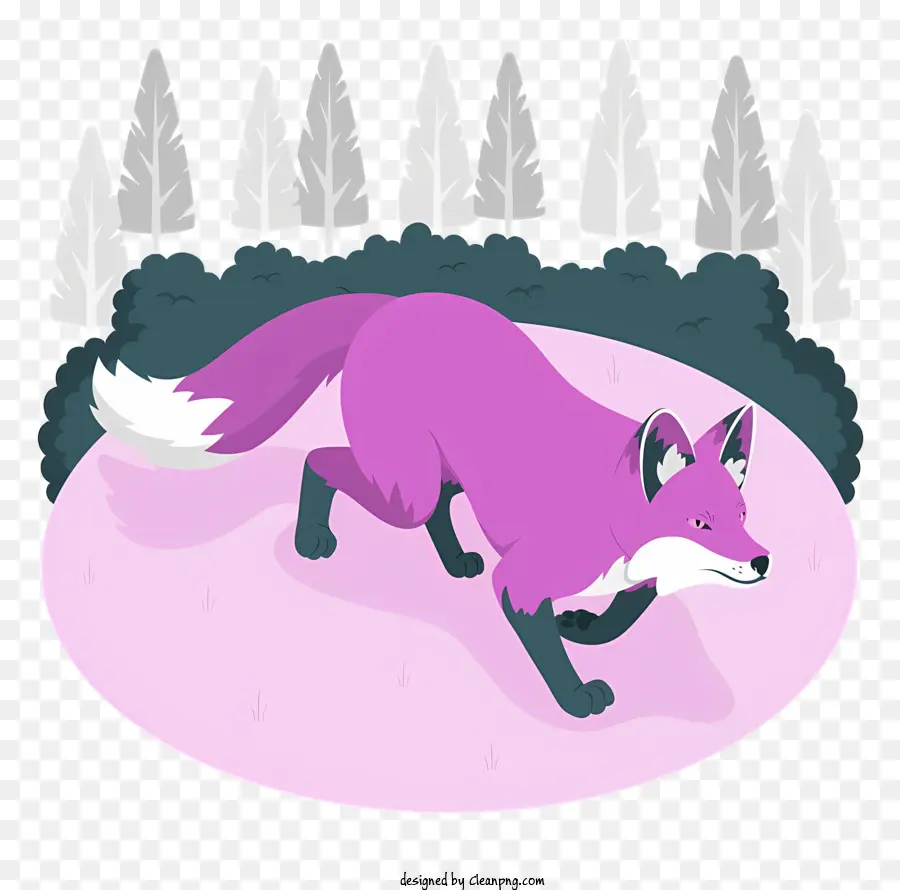 Purple Fox，Superfície Rosa Nevada PNG