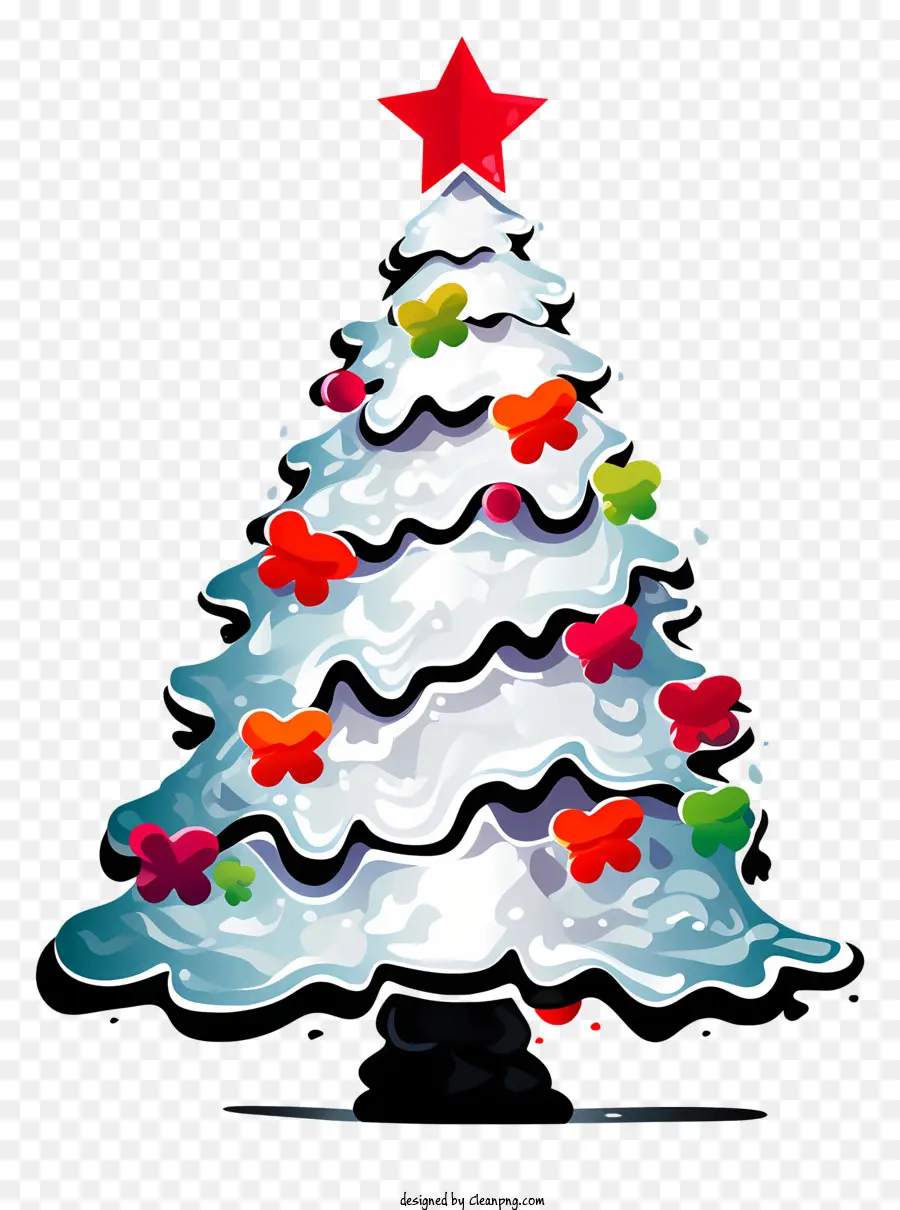 Branco árvore De Natal，Ornamentos Coloridos PNG