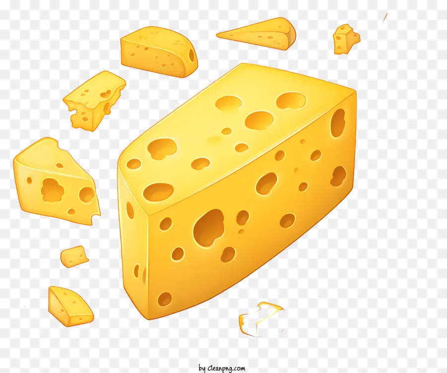 Queijo Com Buracos，Pedaços De Queijo PNG