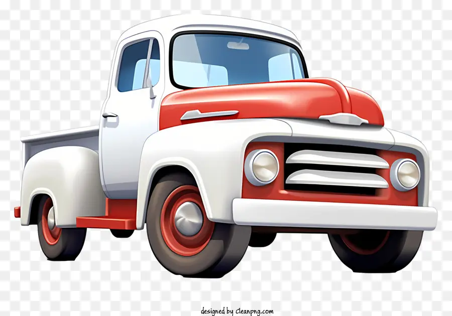 Caminhão Vermelho E Branco，Grande Extremidade Frontal PNG
