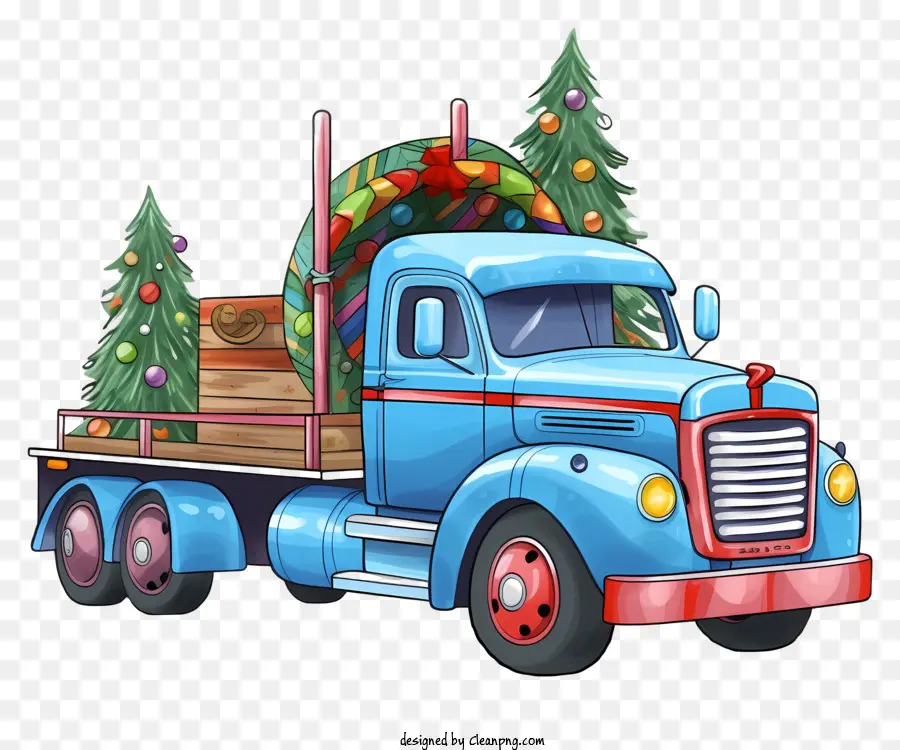 Caminhão De Natal，Azul Caminhão PNG