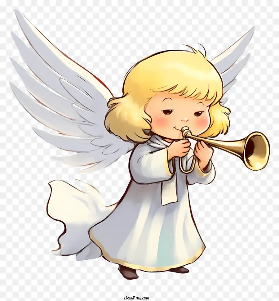 Anjo Com Trombeta，Anjo Tocando Trompete PNG