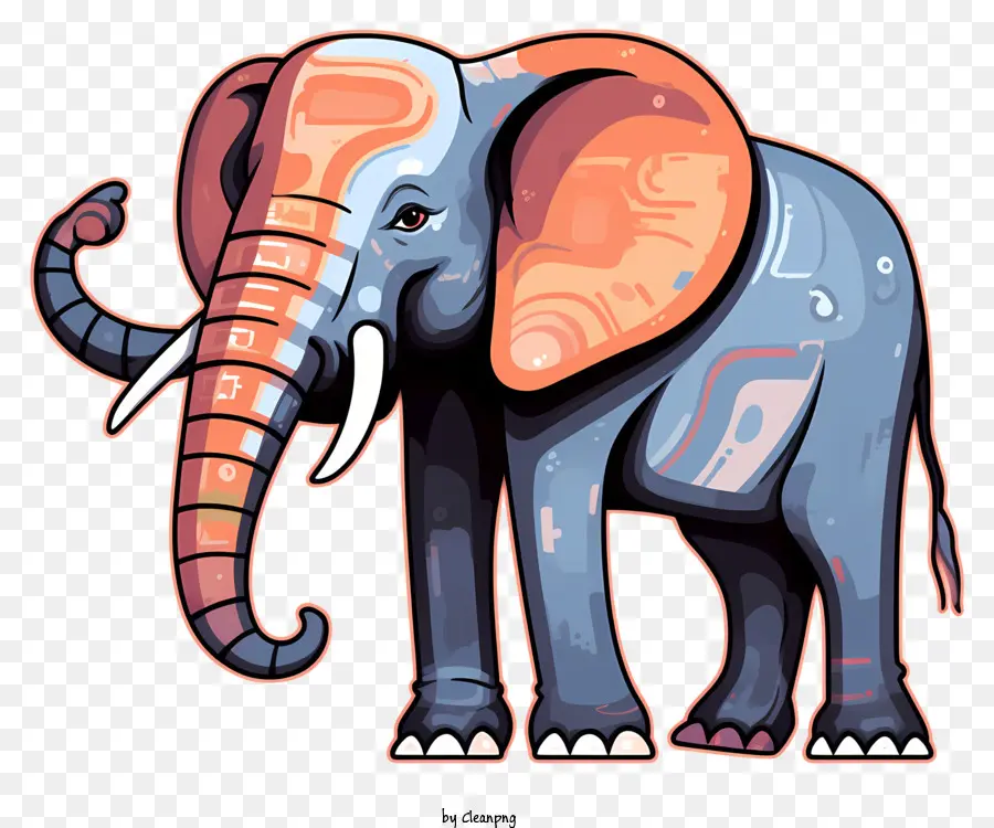 Elefante，De Pé PNG