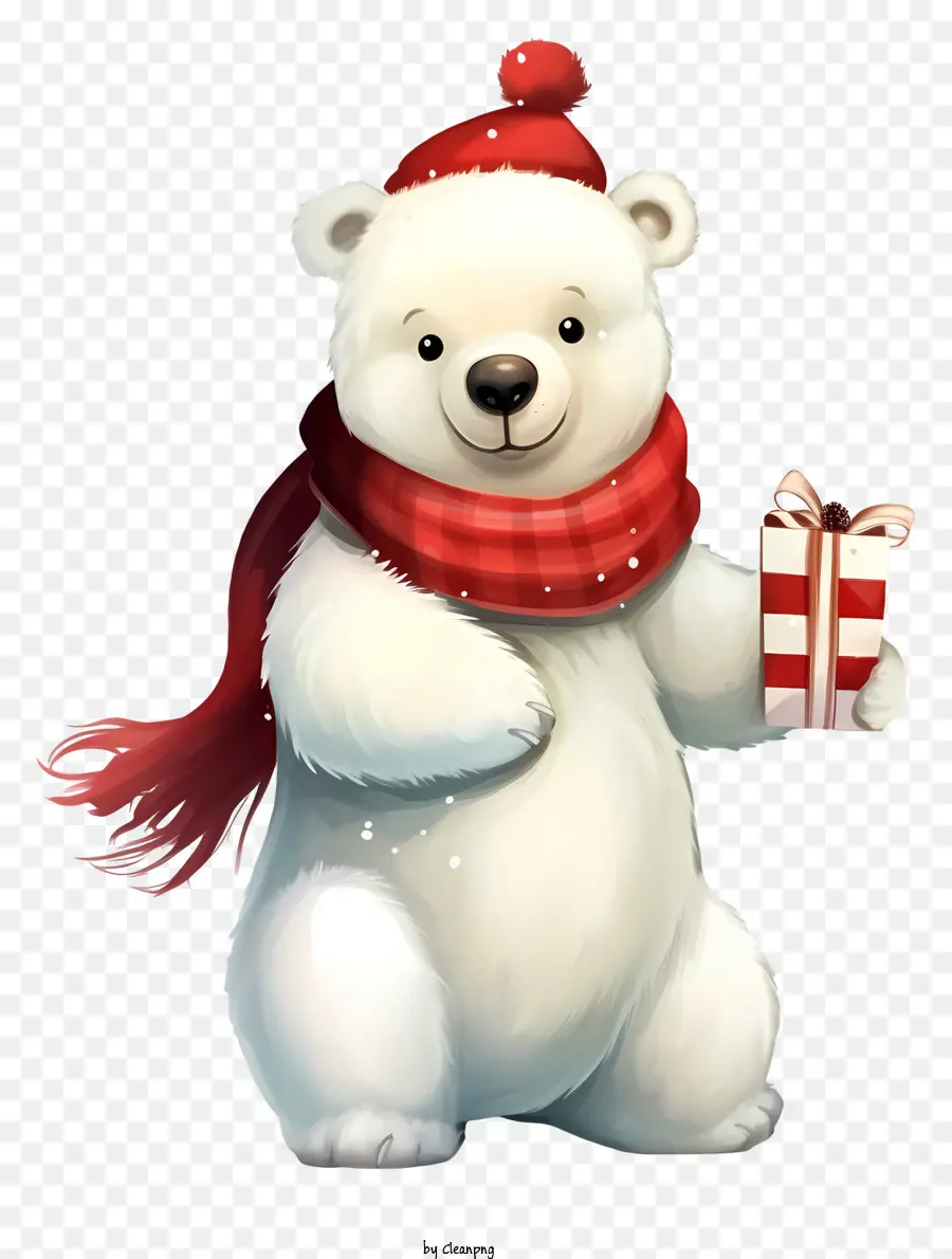 Urso Polar，Lenço Vermelho PNG