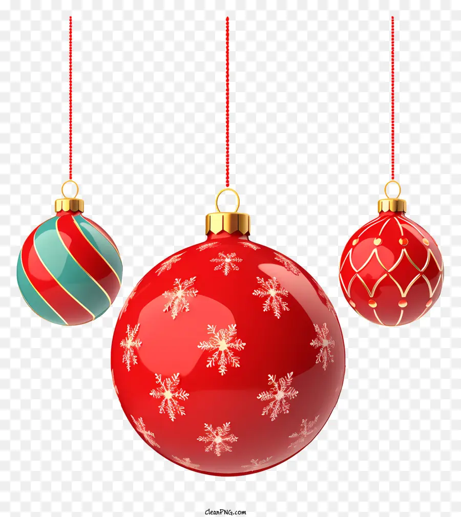 Enfeites De Natal，Ornamentos Vermelhos E Azuis PNG