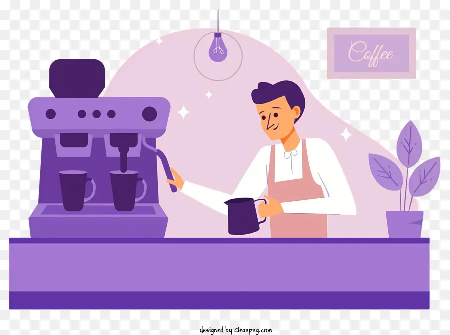 Máquina De Café，Barista PNG