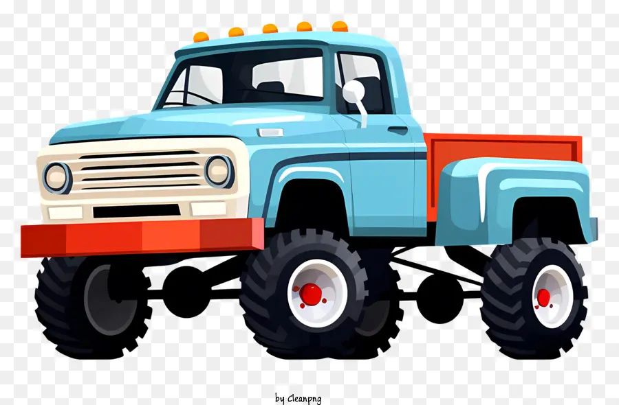Caminhão Cartoon，Caminhão Azul E Branco PNG