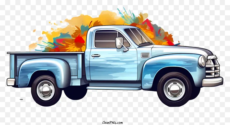 Pickup Blue Pickup，Caminhão Clássica PNG