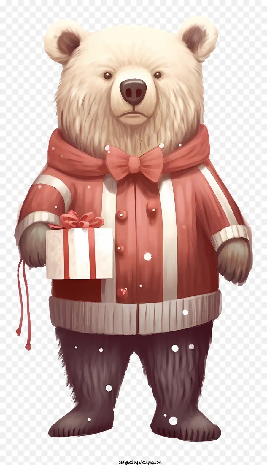 Urso Branco，Suéter Vermelho PNG