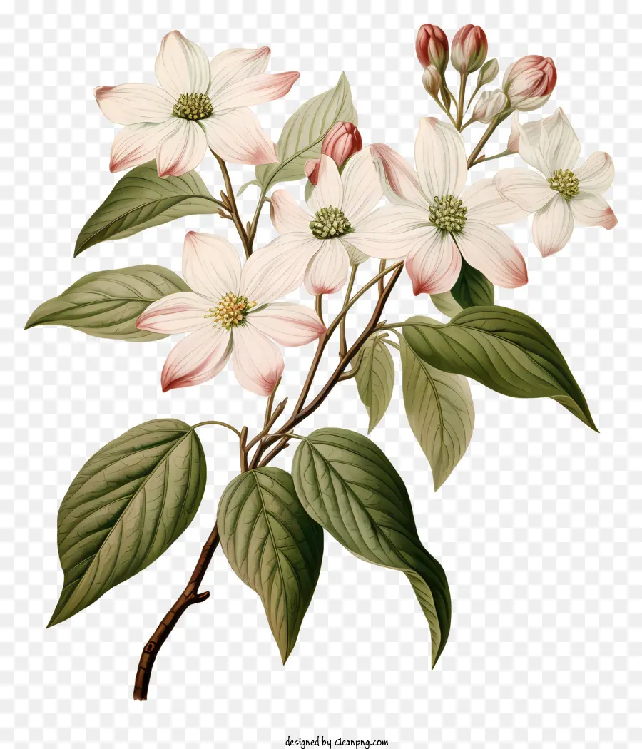Preto E Branco Pintura，Flor PNG
