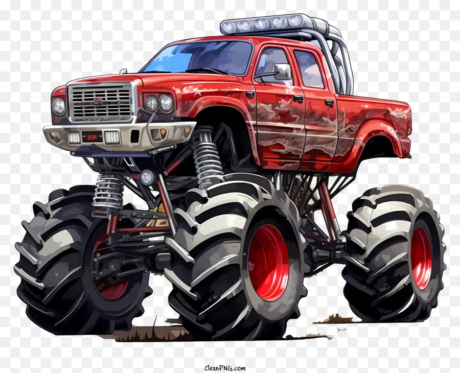 Monster Truck，Vermelho PNG