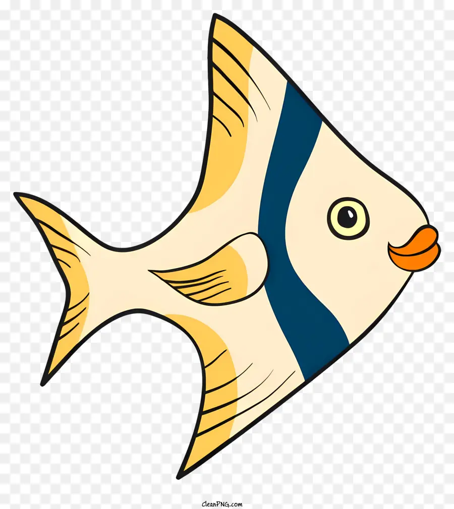 Cartoon Peixe，Peixe Listrado Azul E Branco PNG